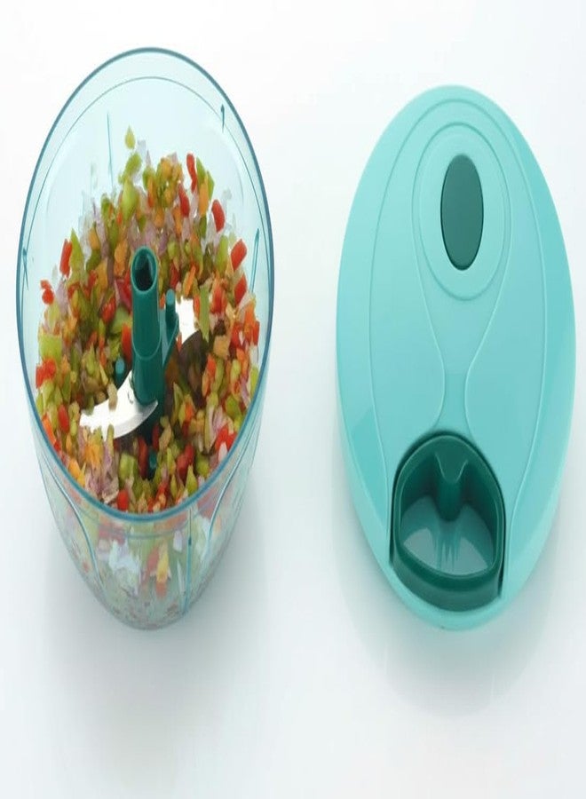KBS Chopper Mini Handy and Compact for Effortlessly Chopping Vegetables and Fruits for Your Kitchen Accessories with 3 Blades Green, Polypropylene 400 ml - Image 5